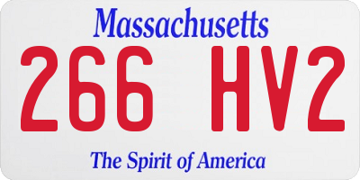 MA license plate 266HV2