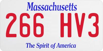 MA license plate 266HV3