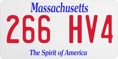 MA license plate 266HV4
