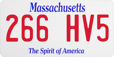 MA license plate 266HV5
