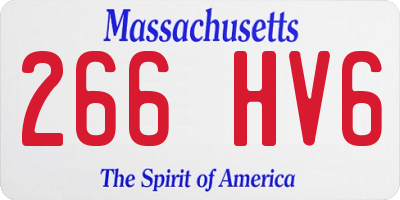 MA license plate 266HV6