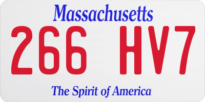 MA license plate 266HV7