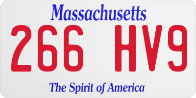 MA license plate 266HV9