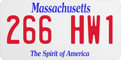 MA license plate 266HW1