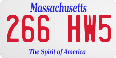 MA license plate 266HW5