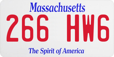 MA license plate 266HW6