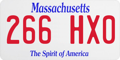 MA license plate 266HX0