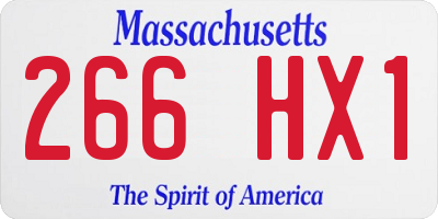 MA license plate 266HX1