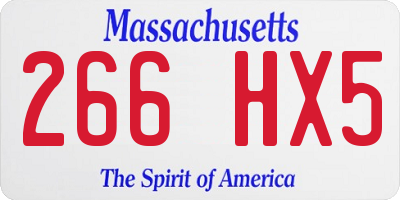 MA license plate 266HX5
