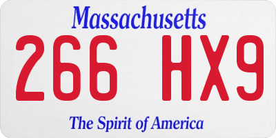 MA license plate 266HX9