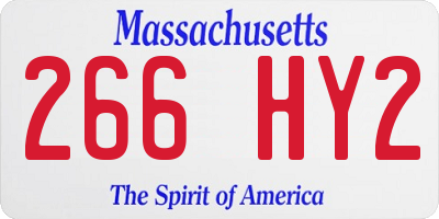 MA license plate 266HY2