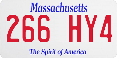 MA license plate 266HY4