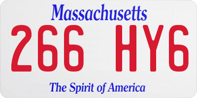 MA license plate 266HY6