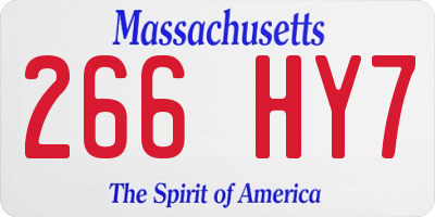 MA license plate 266HY7