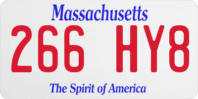 MA license plate 266HY8