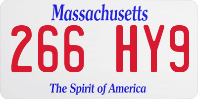 MA license plate 266HY9