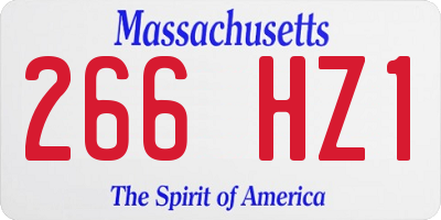 MA license plate 266HZ1