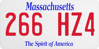 MA license plate 266HZ4