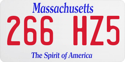 MA license plate 266HZ5