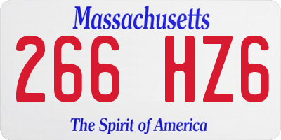 MA license plate 266HZ6