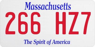 MA license plate 266HZ7