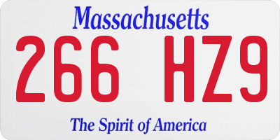 MA license plate 266HZ9