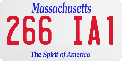 MA license plate 266IA1