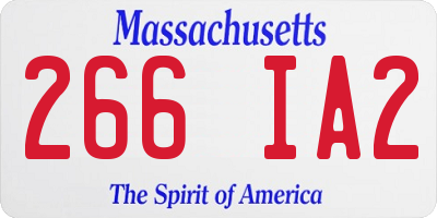 MA license plate 266IA2