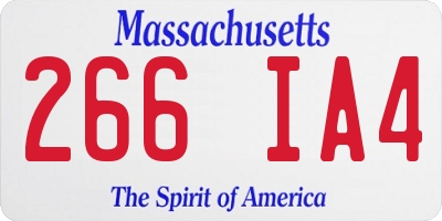 MA license plate 266IA4