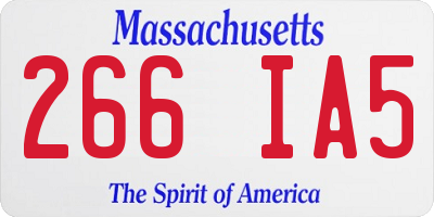 MA license plate 266IA5