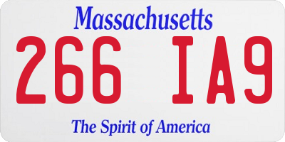 MA license plate 266IA9