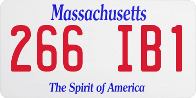 MA license plate 266IB1