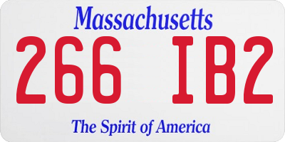 MA license plate 266IB2