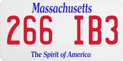 MA license plate 266IB3