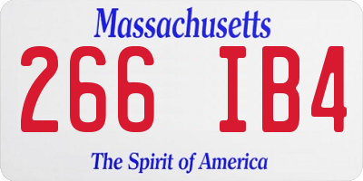 MA license plate 266IB4