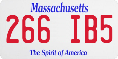 MA license plate 266IB5