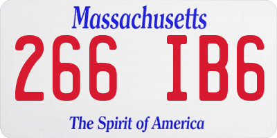MA license plate 266IB6