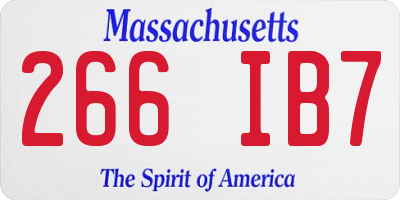 MA license plate 266IB7