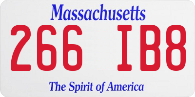 MA license plate 266IB8