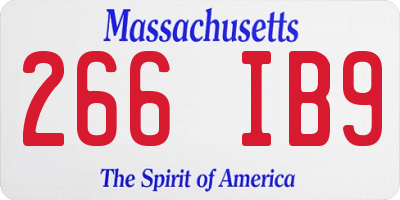 MA license plate 266IB9