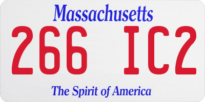 MA license plate 266IC2