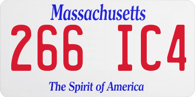 MA license plate 266IC4