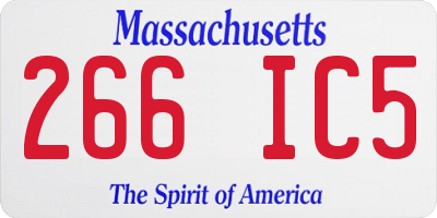 MA license plate 266IC5