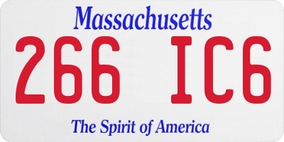 MA license plate 266IC6