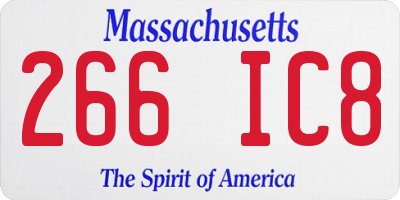 MA license plate 266IC8