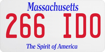 MA license plate 266ID0