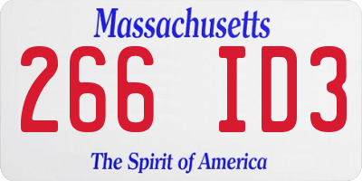 MA license plate 266ID3