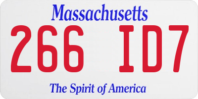 MA license plate 266ID7