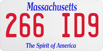 MA license plate 266ID9