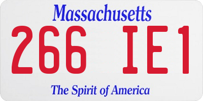 MA license plate 266IE1